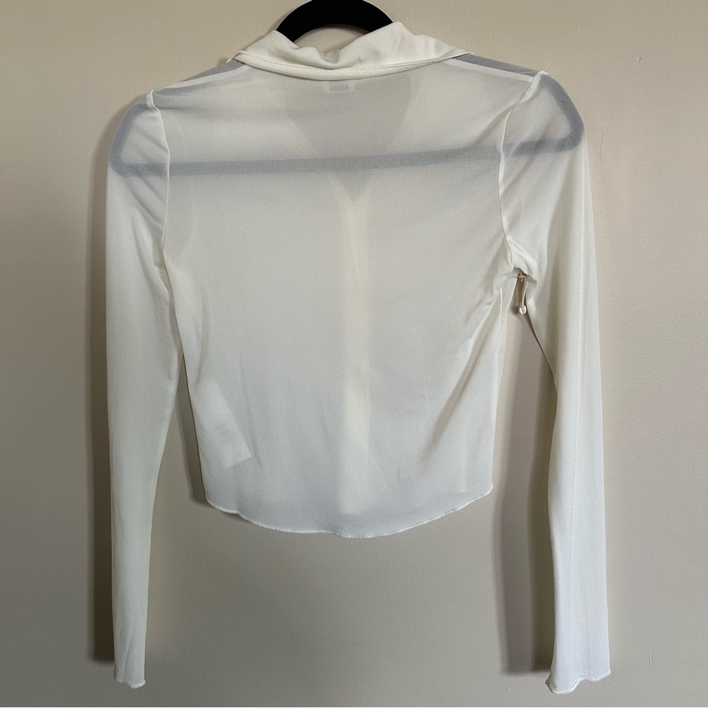 Wilfred Cream Long Sleeve Button-Down Top - Picture 4 of 8